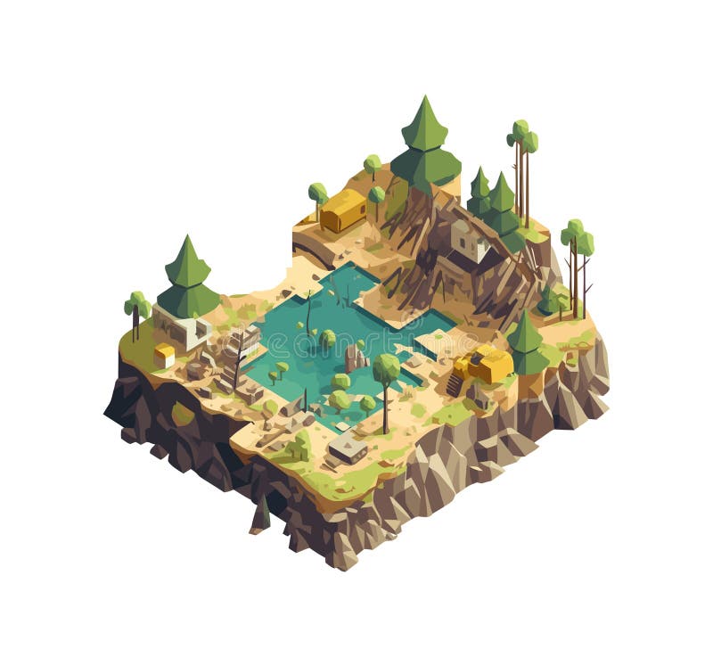 Green tree stands tall in nature landscape stock illustration