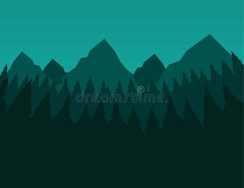 Green Trees and Mountains