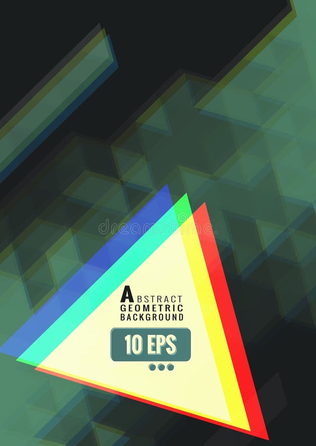 Green triangular stripe move directional on dark BG vector illustration