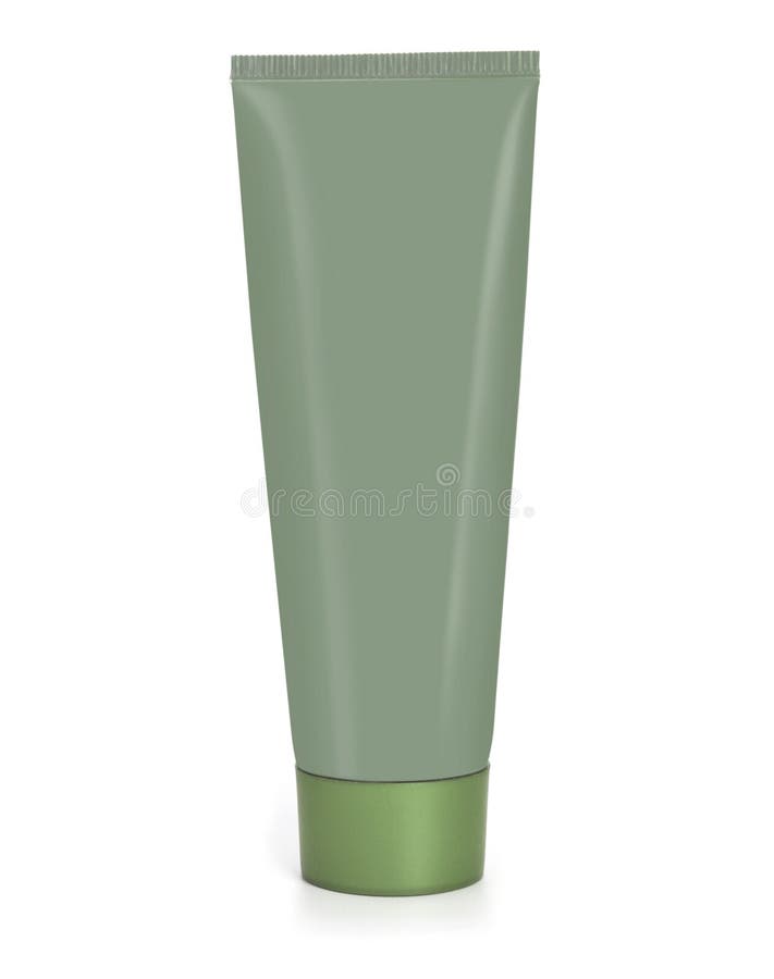 Green Tube, Gray Cap Cream for Face and Body on a White Background ...