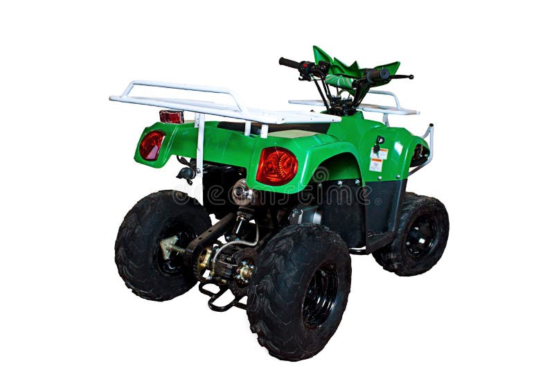 Green atv Quad Bike Isolated Stock Image Image of country, cross