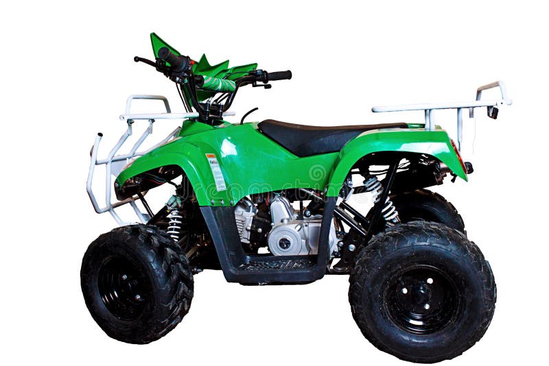 Green atv Quad Bike Isolated Stock Image Image of country, cross