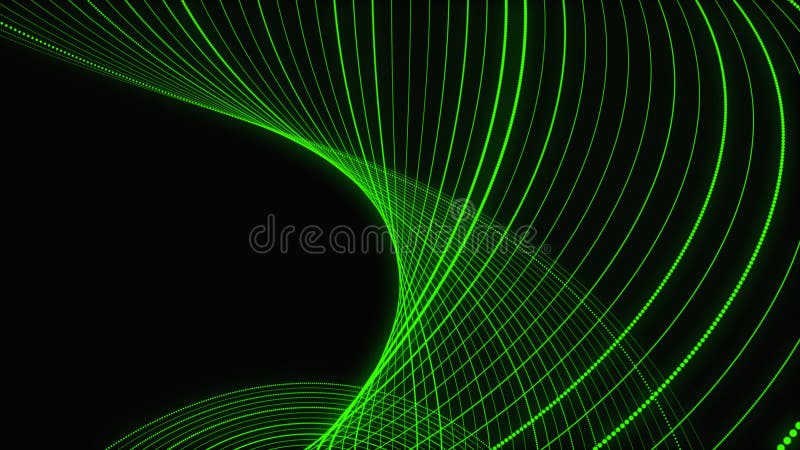 Green twist data connection wave. Abstract technology stream background. Digital dynamic wave of dots. Network connection royalty free illustration