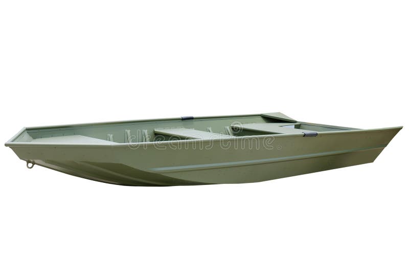 Green V-bottom Aluminum John Jon Boat Stock Image - Image ...