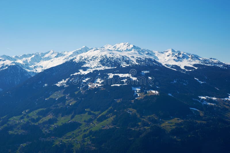 Green Valley And Snowy Mountains Stock Image Image Of Mountains