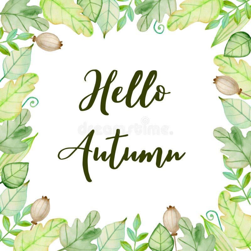 Download Watercolor Autumn Floral Background With Flowers And ...