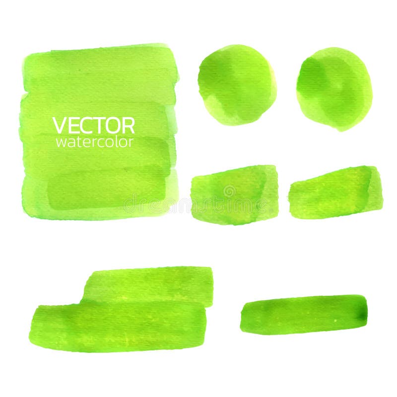 Download Green Watercolor Brush Strokes. Vector Brush Stroke Stock ...
