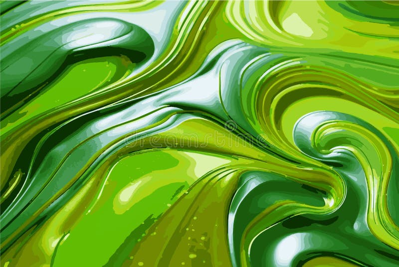 Green waves. Vector background. Textured marble, inky liquid modern abstract backdrop. Eps 10 stock image
