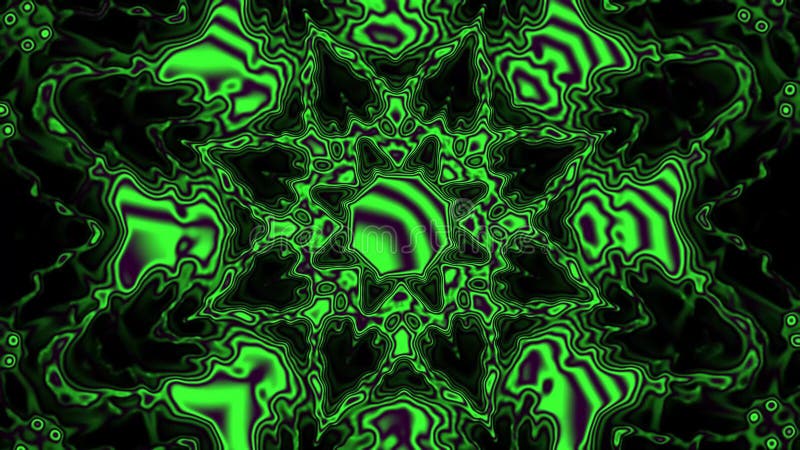 Green wavy kaleidoscopic psychedelic background stock illustration
