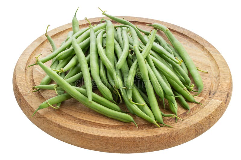 Green Wax Beans on Wooden Board Stock Image Image of diet, meal