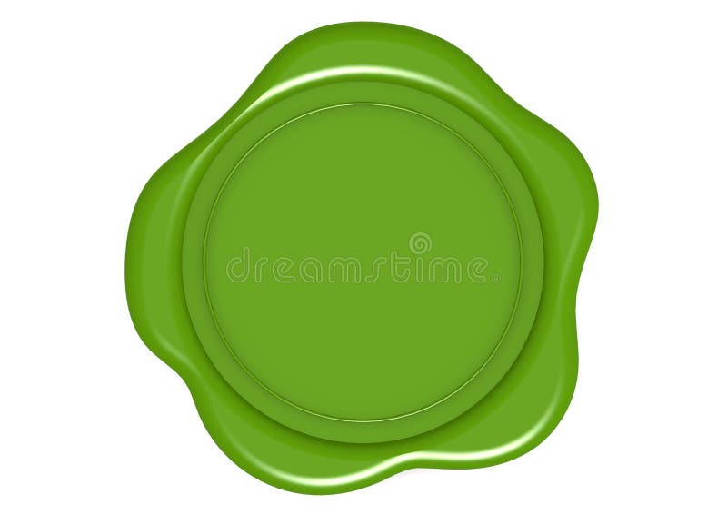 Green wax seal stock illustration. Illustration of abstract 26204204