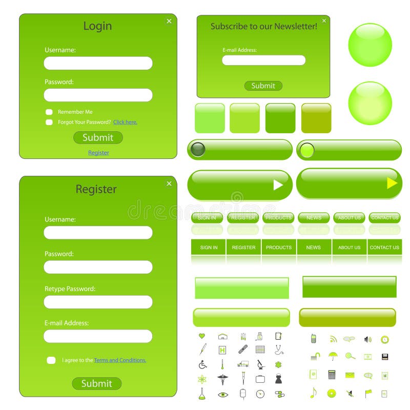 Green Web Template stock illustration