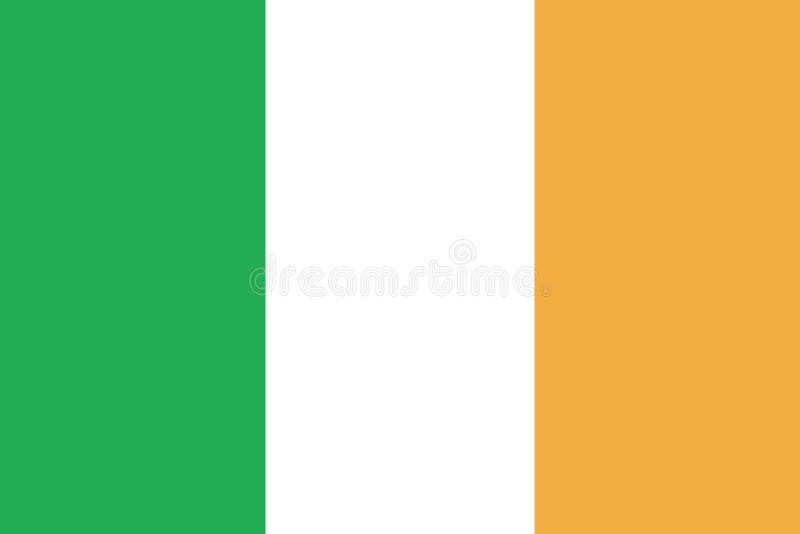 Green and White Orange Flag of Ireland. Stock Illustration