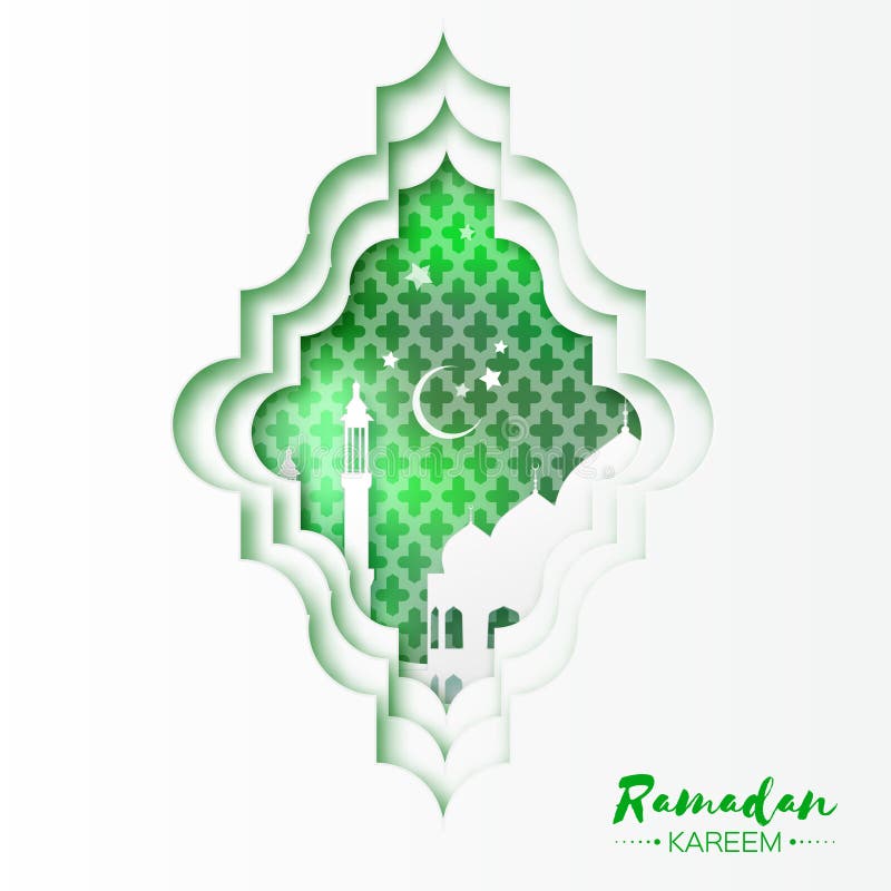 659 35 Ramadan Mubarak Stickers Muslim Islam Decorations Kareem Green Damask