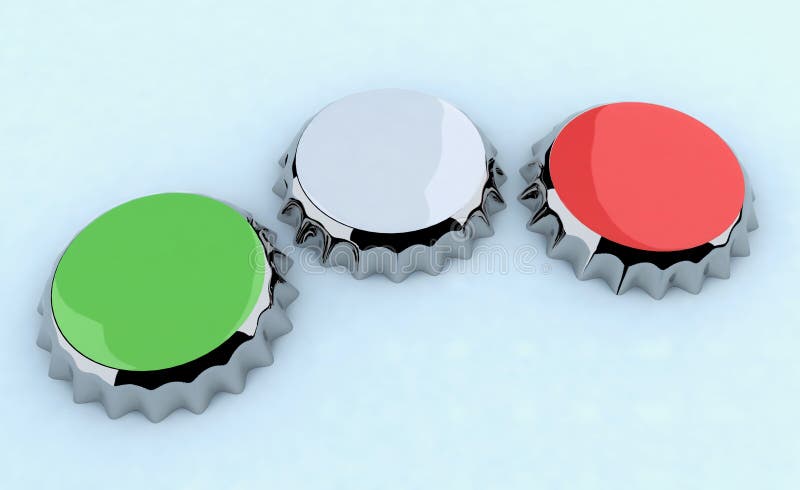 Green/white/red (italian flag) metal cap