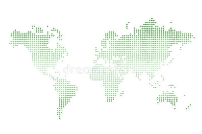 Green World Map Dotted Style Stock Vector Illustration of tech