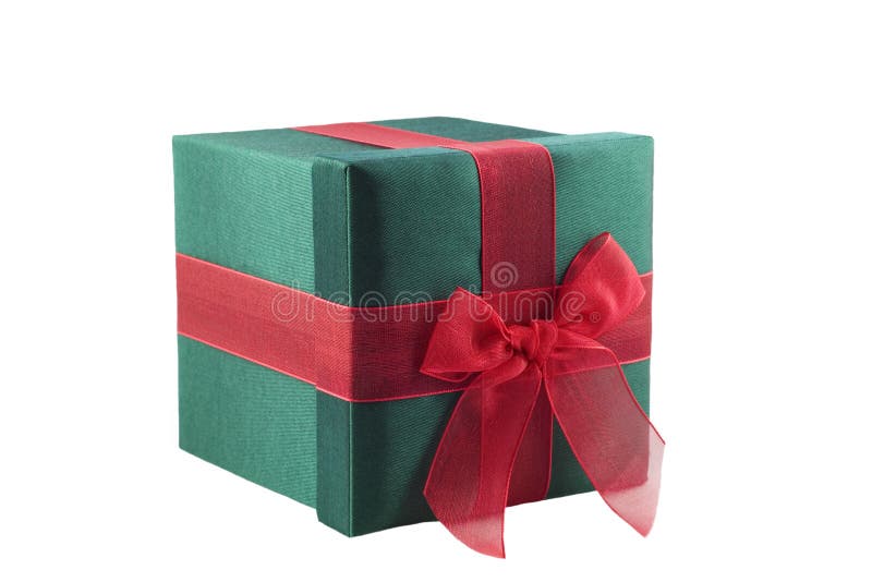 Green Wrapped Gift with Red Bow