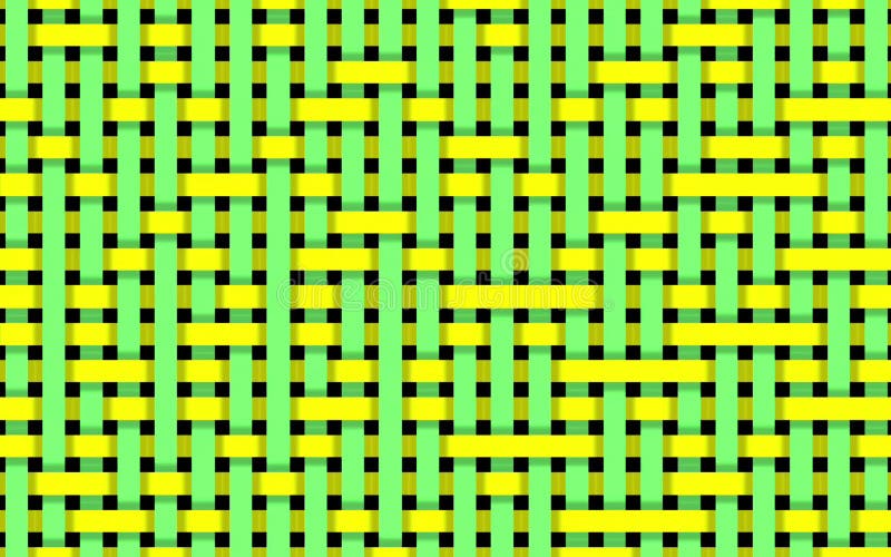 Yellow and green flowing short stripes, seamless loop. Motion. Monochrome segments moving in vertical and diagonal directions. royalty free illustration
