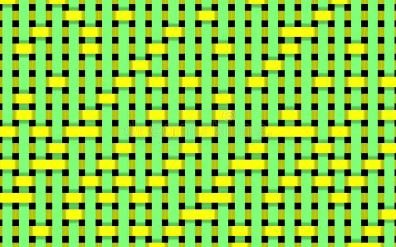 Yellow and green flowing short stripes, seamless loop. Motion. Monochrome segments moving in vertical and diagonal directions. royalty free illustration