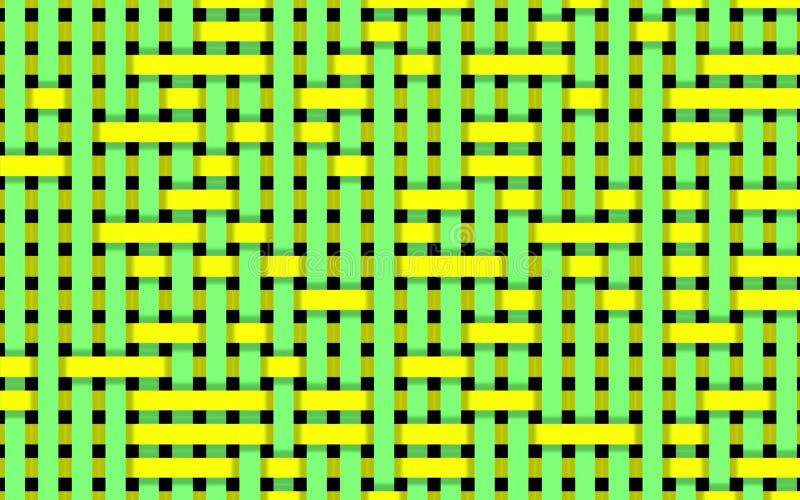 Yellow and green flowing short stripes, seamless loop. Motion. Monochrome segments moving in vertical and diagonal directions. vector illustration
