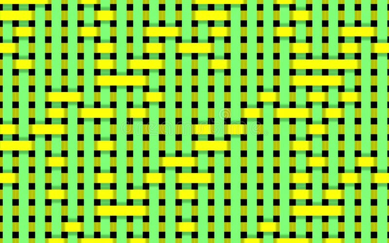 Yellow and green flowing short stripes, seamless loop. Motion. Monochrome segments moving in vertical and diagonal directions. royalty free illustration