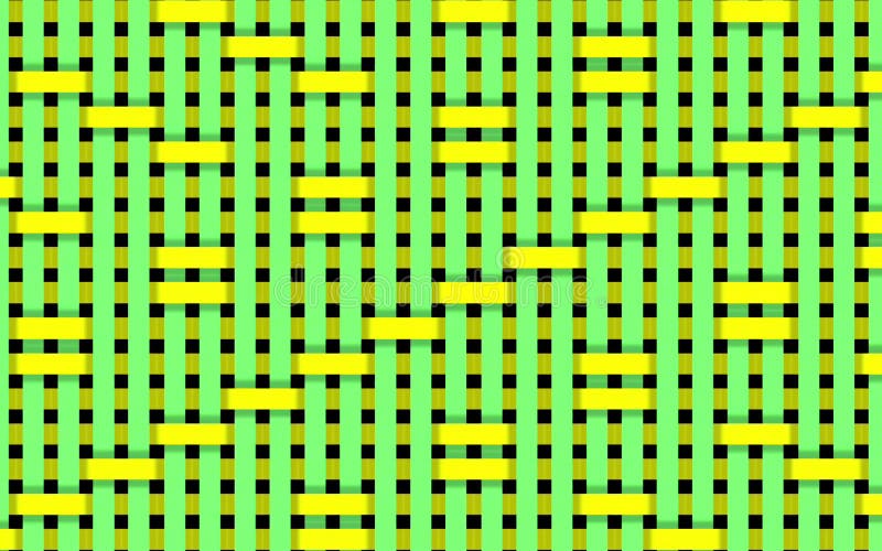 Yellow and green flowing short stripes, seamless loop. Motion. Monochrome segments moving in vertical and diagonal directions. vector illustration