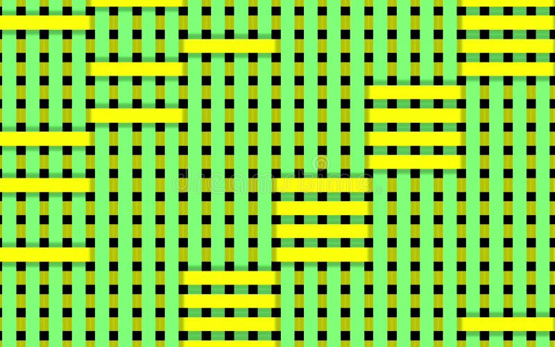 Yellow and green flowing short stripes, seamless loop. Motion. Monochrome segments moving in vertical and diagonal directions. royalty free illustration