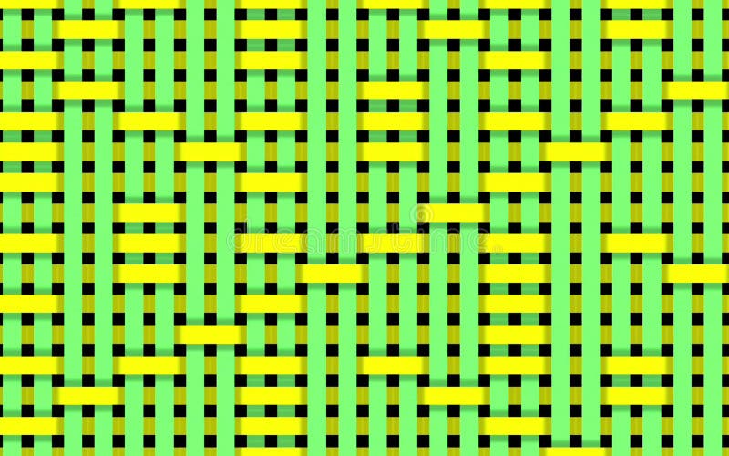 Yellow and green flowing short stripes, seamless loop. Motion. Monochrome segments moving in vertical and diagonal directions. stock illustration