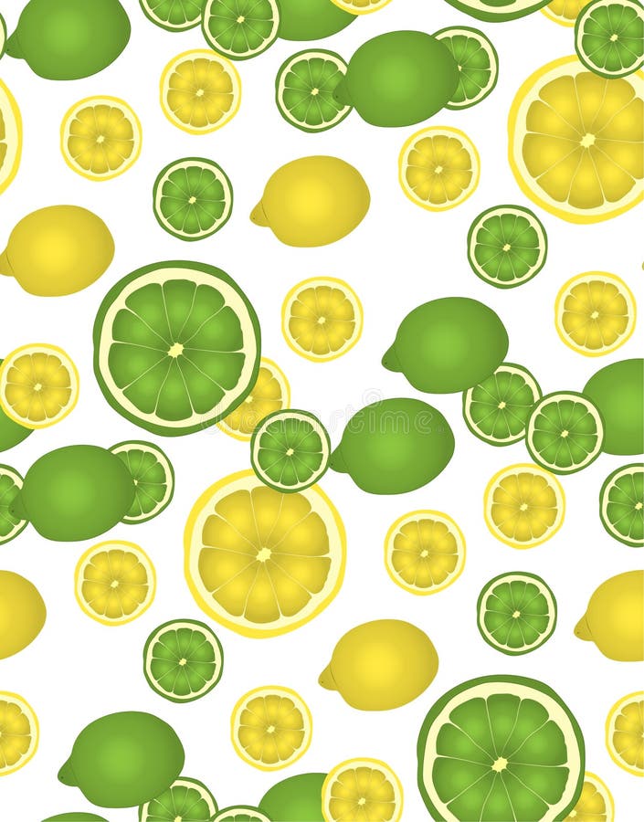 Green and Yellow Lime Seamless Pattern Stock Vector - Illustration of ...