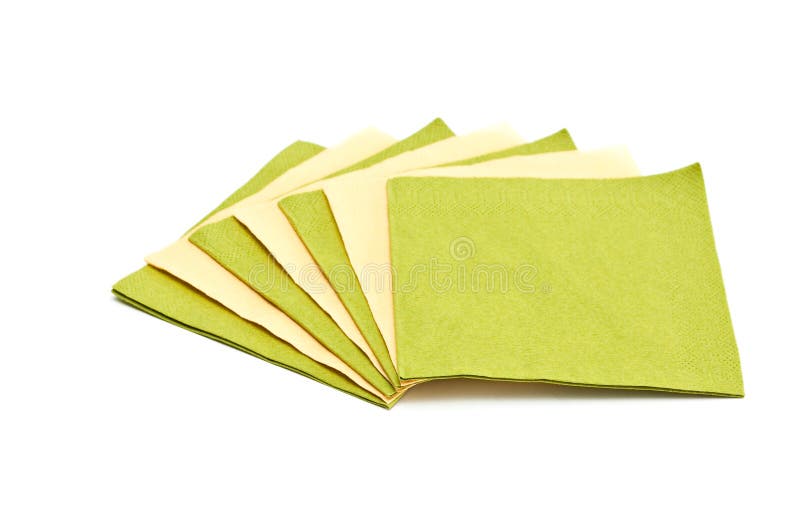 Green and yellow napkins. stock image. Image of serviette 18342491