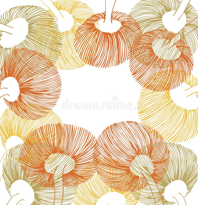Green, Yellow and Orange Flower Elements Stock Illustration