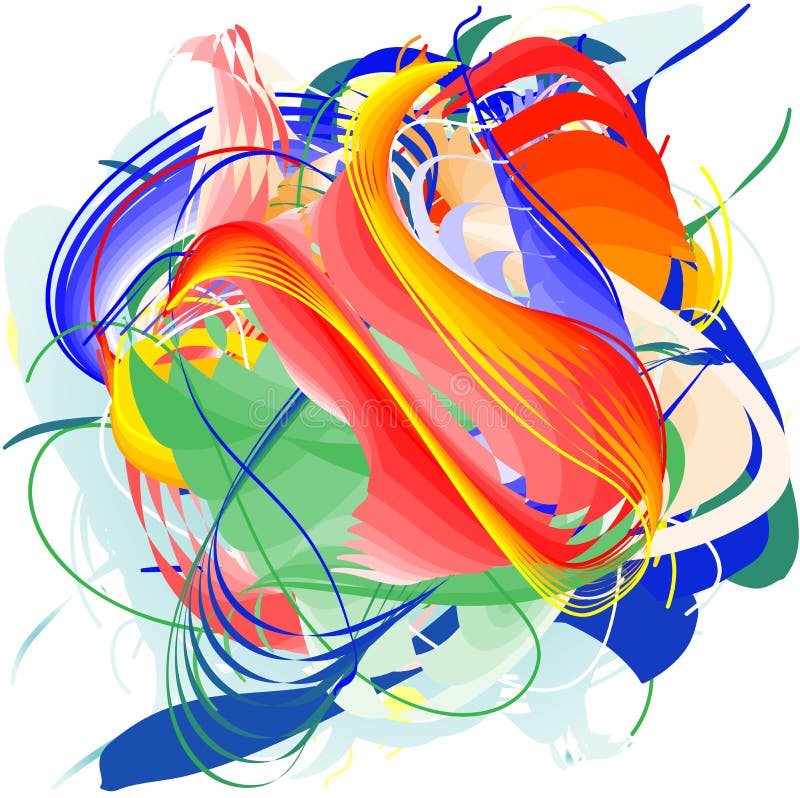 Green Yellow Orange Red And Blue Lines Intertwined Stock Vector Image