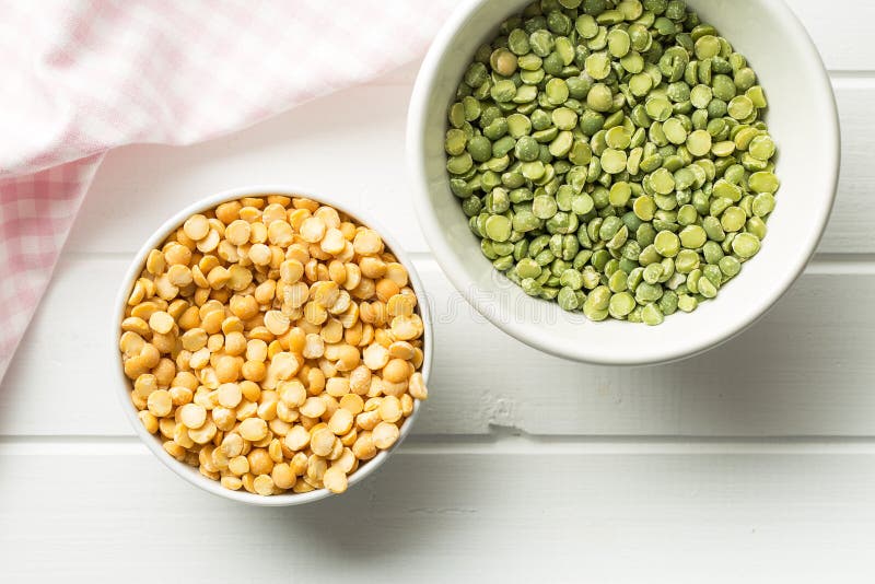 Green and Yellow Split Peas. Stock Photo Image of healthy, protein