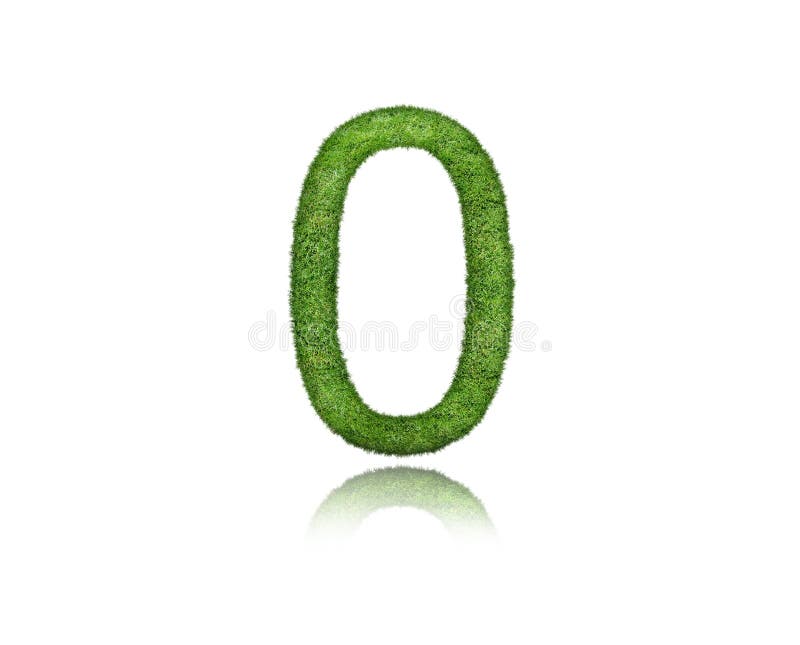 Green zero isolated on white background