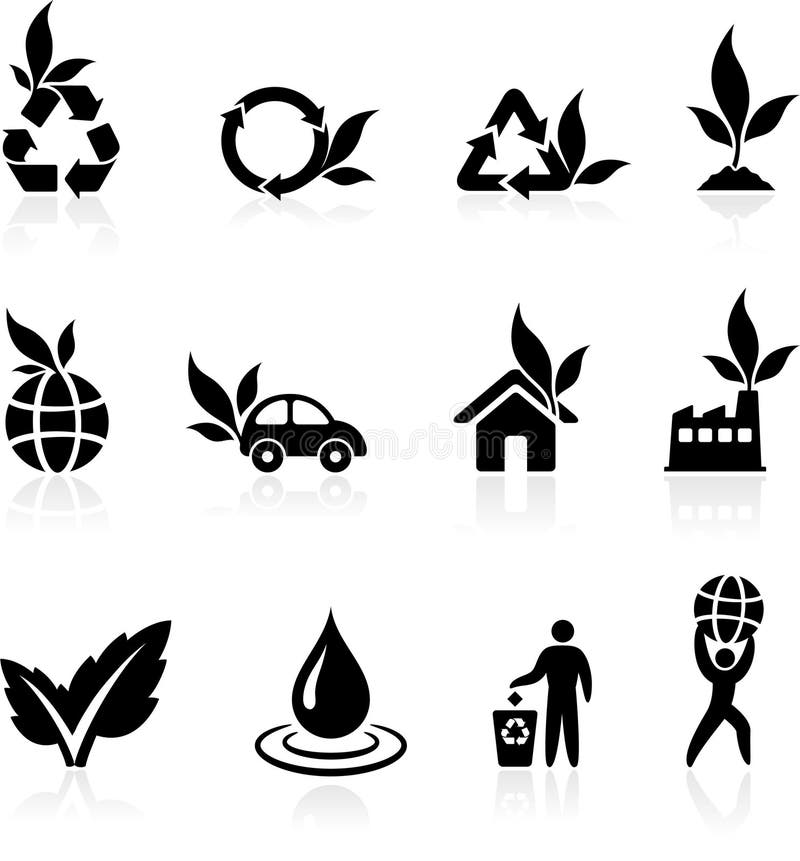 Greener environment icon collection stock illustration Greener environment icon collection stock illustration