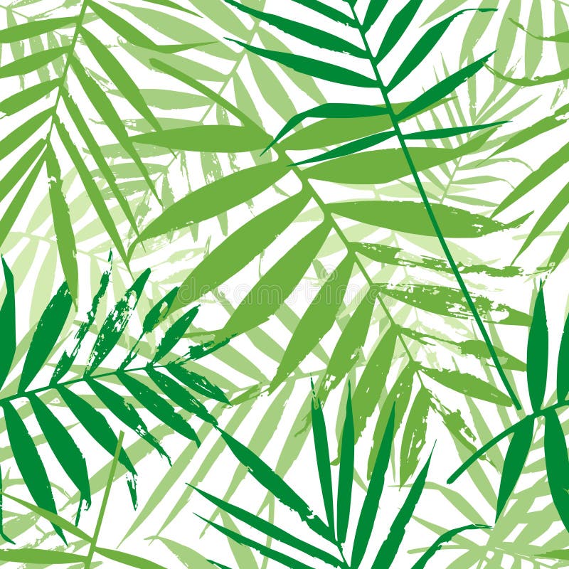 Greenery palm leaves seamless pattern. Color of the year 2017 background. Greenery trendy background. Vector illustration. Greenery palm leaves seamless pattern. Color of the year 2017 background. Greenery trendy background. Vector illustration