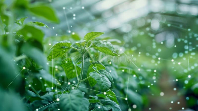 A greenhouse equipped with IoT devices connected to the cloud to provide realtime data on temperature humidity and light royalty free stock images