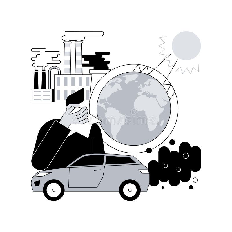 Greenhouse Gas Emissions Abstract Concept Vector Illustration. Stock ...