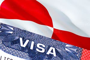 Greenland Immigration Visa Closeup Visa To Greenland Focusing On Word VISA 3D Rendering