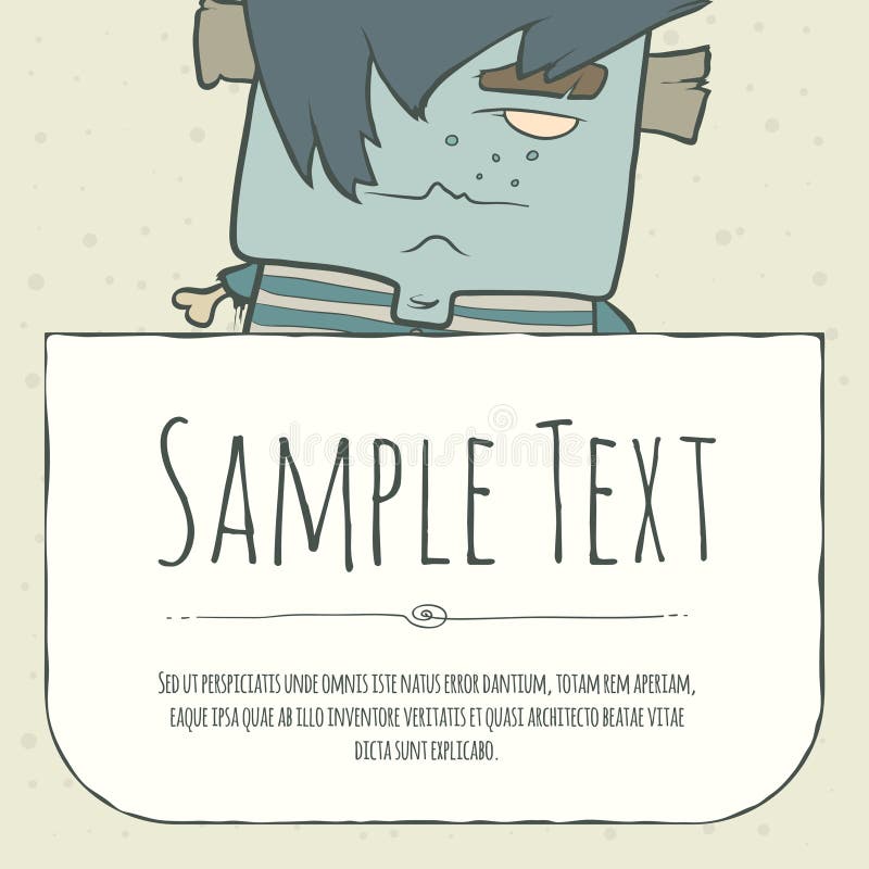 Greeteng o invitación lindo del monstruo de la historieta del garabato ilustración del vector Greeteng o invitación lindo del monstruo de la historieta del garabato ilustración del vector