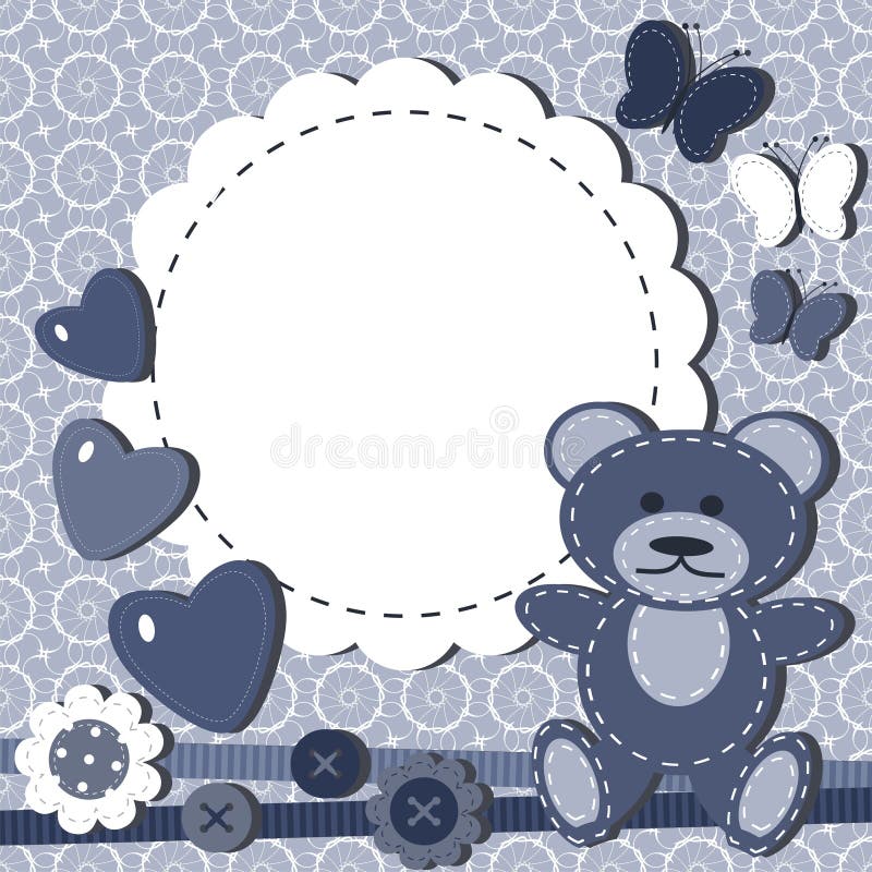 Greeting card for baby with teddy bear