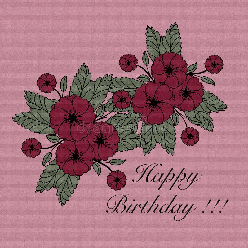 Birthday flower stock illustration. Illustration of digital 6170805