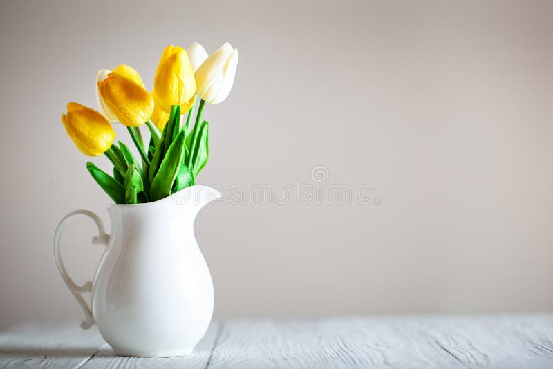 Greeting card with flowers and heart. Background with copy space. Selective focus. stock image