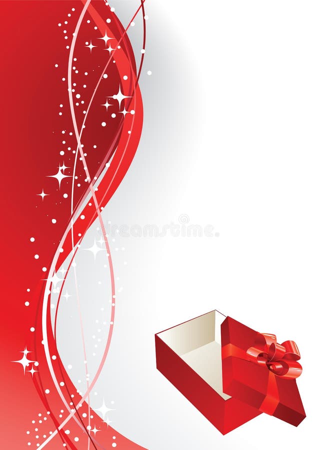 Greeting Card with Gift Box Stock Vector Illustration of shiny
