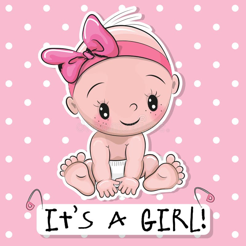 https://thumbs.dreamstime.com/b/greeting-card-girl-baby-pink-dots-background-86167228.jpg