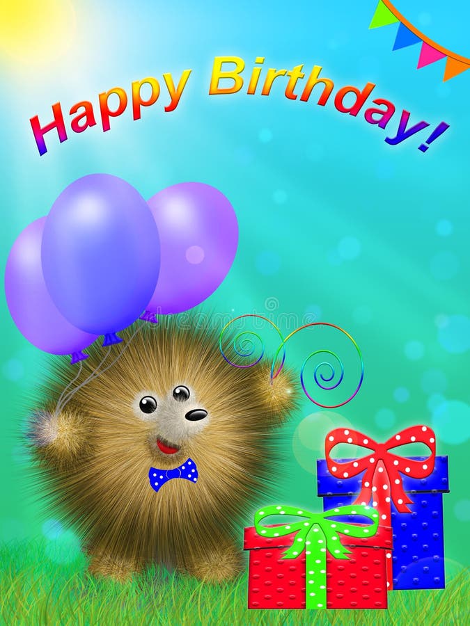 Happy Birthday Hedgehog Stock Illustrations – 539 Happy Birthday ...