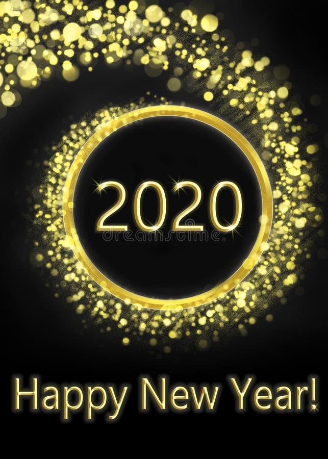 Greeting card happy new year 2020