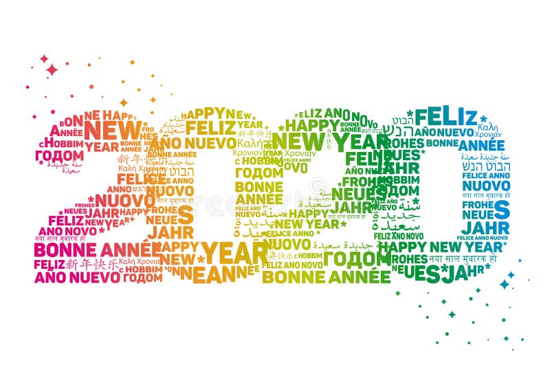 Greeting card for 2020 new year.
Text means Happy New Year in various languages : Hebrew, Spanish, Russian, French, Italian, Greek, German, Portuguese, Chinese, Arabic, Hindi. Greeting card for 2020 new year.
Text means Happy New Year in various languages : Hebrew, Spanish, Russian, French, Italian, Greek, German, Portuguese, Chinese, Arabic, Hindi