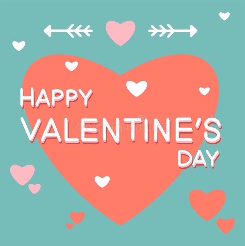 Greeting Card Happy Valentine S Day February 14 with Text on the Heart