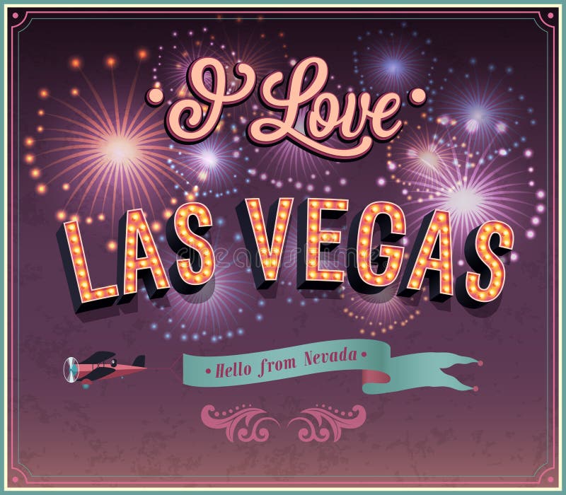 Greeting Card From Las Vegas Nevada. Stock Vector Illustration of